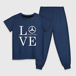 Пижама хлопковая детская LOVE MERCEDES BENZ, цвет: тёмно-синий