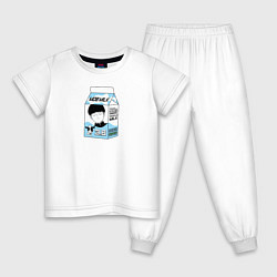 Пижама хлопковая детская MOB LOVES MILK МОБ ПСИХО 100, цвет: белый