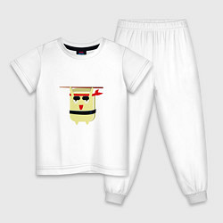 Пижама хлопковая детская Гункан, цвет: белый