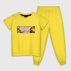Пижама хлопковая детская Шрек: Сотворение ослика, цвет: желтый