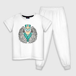 Пижама хлопковая детская Медсестра Nurse Angel Z, цвет: белый