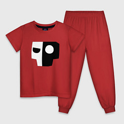 Пижама хлопковая детская Geometry Dash: Skull Boss Z, цвет: красный