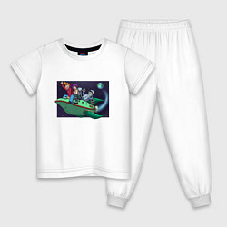 Пижама хлопковая детская Команда Planet exspress, цвет: белый