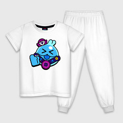 Пижама хлопковая детская SQUEAK ICON 8, цвет: белый