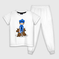 Пижама хлопковая детская ПОЛИЦИЯ POLICE Z, цвет: белый