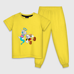 Пижама хлопковая детская CUP HEAD, цвет: желтый