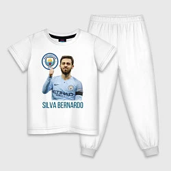 Пижама хлопковая детская Silva Bernardo Манчестер Сити, цвет: белый