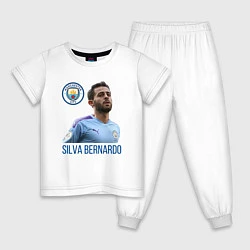 Пижама хлопковая детская Silva Bernardo Манчестер Сити, цвет: белый