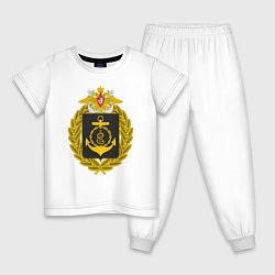 Пижама хлопковая детская ЧЕРНОМОРСКИЙ ФЛОТ ВМФ РОССИИ, цвет: белый