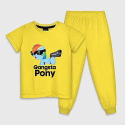 Пижама хлопковая детская Gangsta pony, цвет: желтый