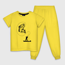 Пижама хлопковая детская Рыбак и рыба, цвет: желтый