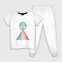 Пижама хлопковая детская Пришелец, цвет: белый