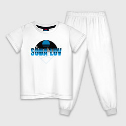 Пижама хлопковая детская SODA LUV, цвет: белый