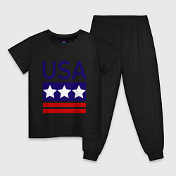 Пижама хлопковая детская USA, цвет: черный