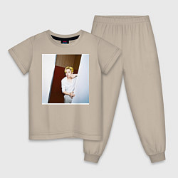 Пижама хлопковая детская J-HOPE BTS, цвет: миндальный