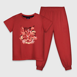Пижама хлопковая детская Red Cat, цвет: красный