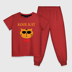 Пижама хлопковая детская Kool kat, цвет: красный