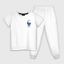 Пижама хлопковая детская Форма хлопок сборная Франции, цвет: белый