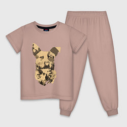 Пижама хлопковая детская FC5: Бумер, цвет: пыльно-розовый