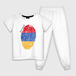 Пижама хлопковая детская Армения - Гордость, цвет: белый