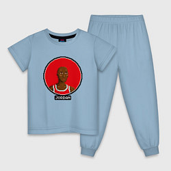 Пижама хлопковая детская Retro Jordan, цвет: мягкое небо