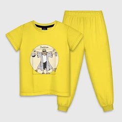 Пижама хлопковая детская DUDEISM Большой Лебовский, цвет: желтый