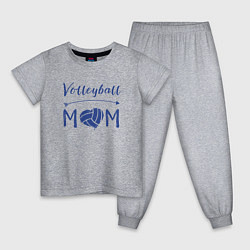 Пижама хлопковая детская Мама Волейбола, цвет: меланж