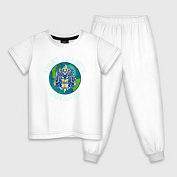 Пижама хлопковая детская Fight Against C19, цвет: белый