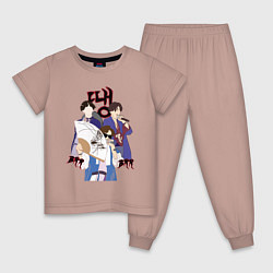 Пижама хлопковая детская DDAENG, цвет: пыльно-розовый