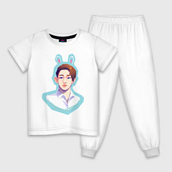 Пижама хлопковая детская Bunny wonho, цвет: белый