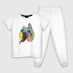 Пижама хлопковая детская Энди Уорхол pop-art, цвет: белый