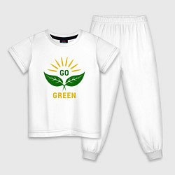 Пижама хлопковая детская Go Green, цвет: белый