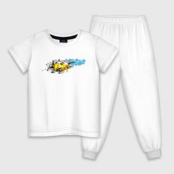 Пижама хлопковая детская Орел 3D, цвет: белый