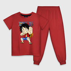 Пижама хлопковая детская Манки Д Луффи One Piece, цвет: красный