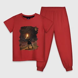 Пижама хлопковая детская Elden ring концепт арт, цвет: красный