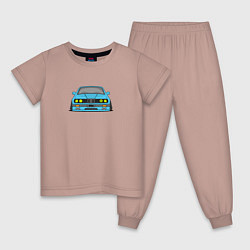 Пижама хлопковая детская Bmw e30 drift stance, цвет: пыльно-розовый