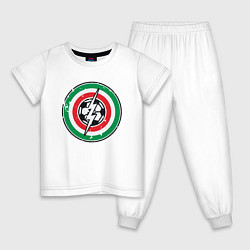 Пижама хлопковая детская Italy Power, цвет: белый