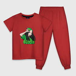 Пижама хлопковая детская BILLIE EILISH, цвет: красный