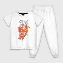 Пижама хлопковая детская Предзнаменование, цвет: белый