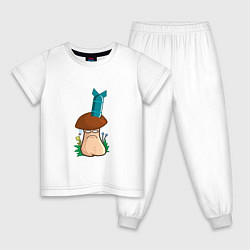 Пижама хлопковая детская Бомба, цвет: белый