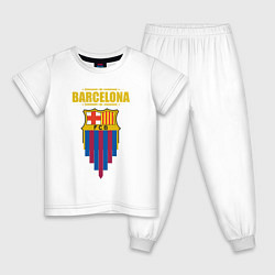 Пижама хлопковая детская Барселона Испания, цвет: белый