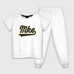 Пижама хлопковая детская MKE - Milwaukee, цвет: белый