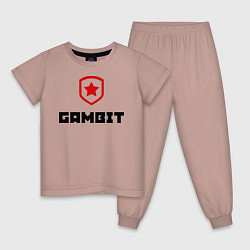 Пижама хлопковая детская Gambit, цвет: пыльно-розовый