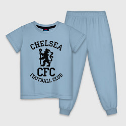 Пижама хлопковая детская Chelsea CFC цвета мягкое небо — фото 1