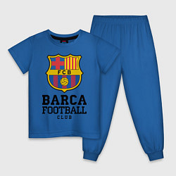 Пижама хлопковая детская Barcelona Football Club, цвет: синий