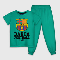 Пижама хлопковая детская Barcelona Football Club, цвет: зеленый