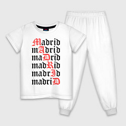 Пижама хлопковая детская Real Madrid, цвет: белый