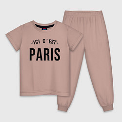 Пижама хлопковая детская PARIS SAINT-GERMAIN, цвет: пыльно-розовый