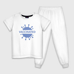 Пижама хлопковая детская Вакцинирование, цвет: белый