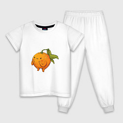 Пижама хлопковая детская Мандаринчик, цвет: белый